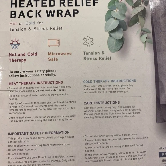 BROOKSTONE Thera Spa Heated Relief Back Wrap - Picture 3 of 4